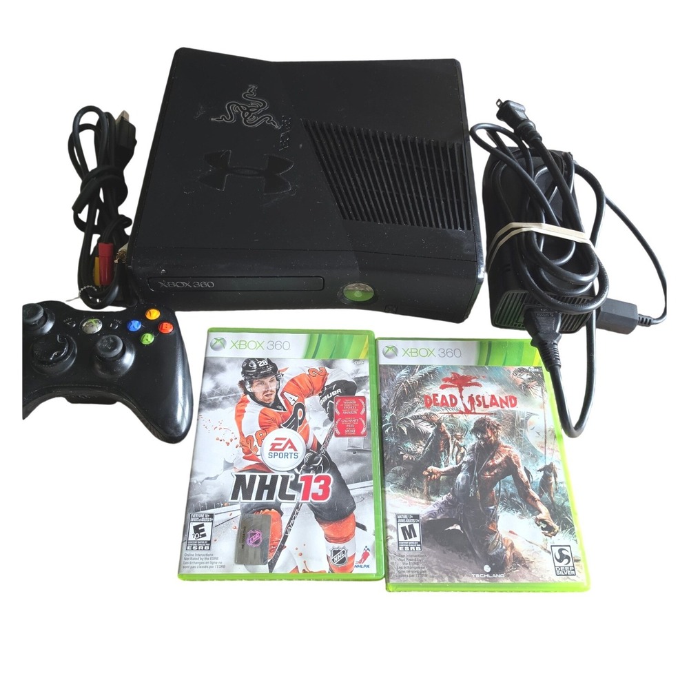Microsoft Xbox 360 S 320GB Console Bundle Black Model 1439 NHL‎ 13 Dead Island